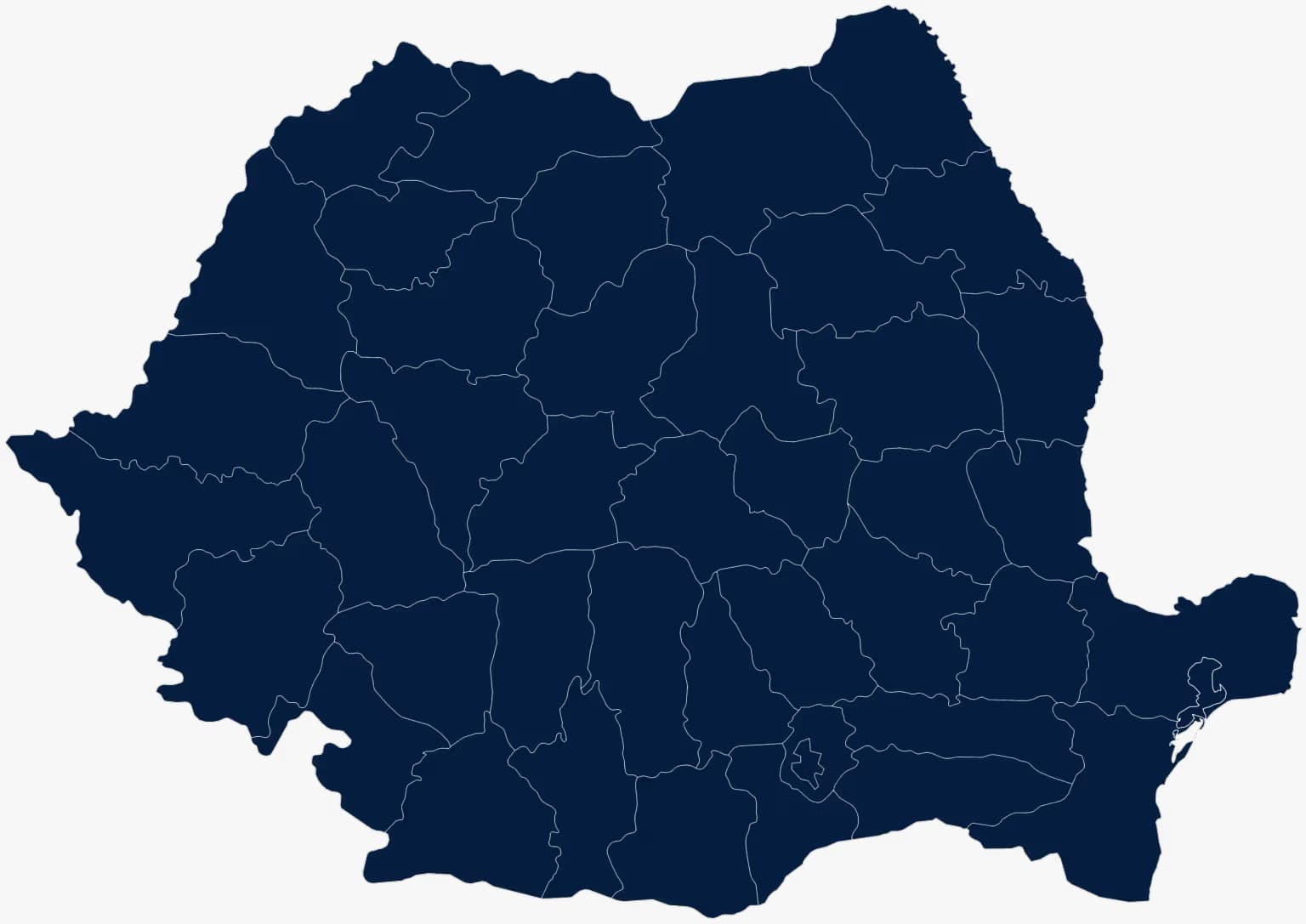 Harta județelor active Romania
